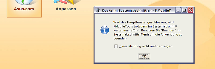 KMobiletools-Einstellungen: Gerät