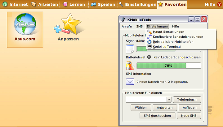 KMobiletools: Konsole