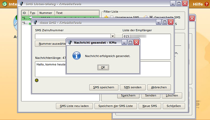 KMobiletools: SMS senden